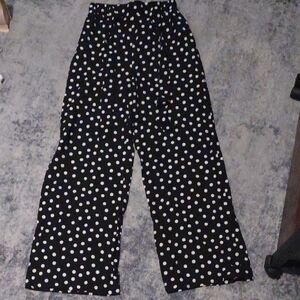 NWT Primark | Black and White Wide Leg Pants with Polka Dots
